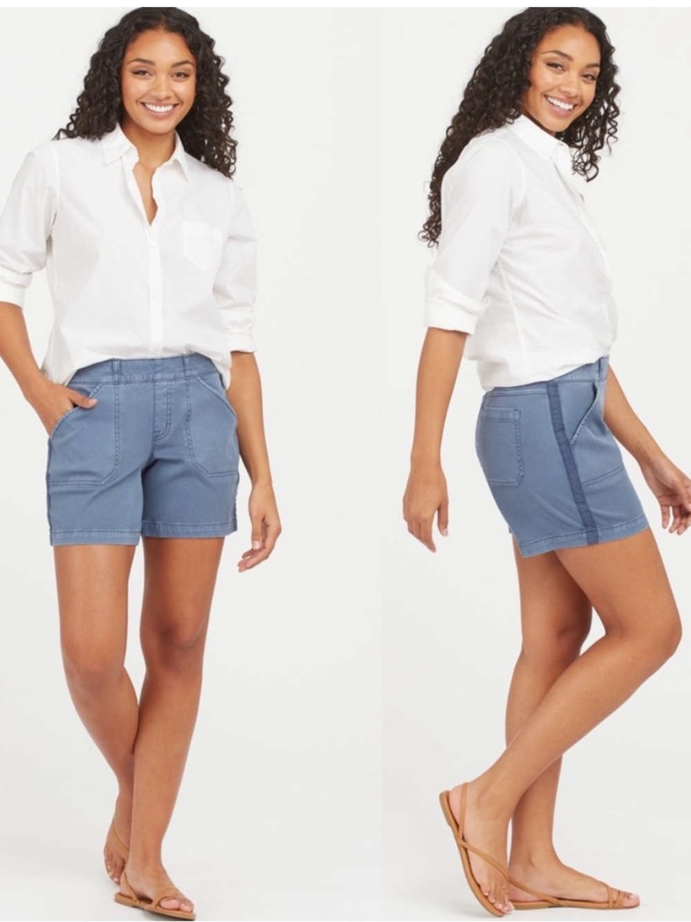 Spanx size M twillBlue Casual pull on shaping Shorts